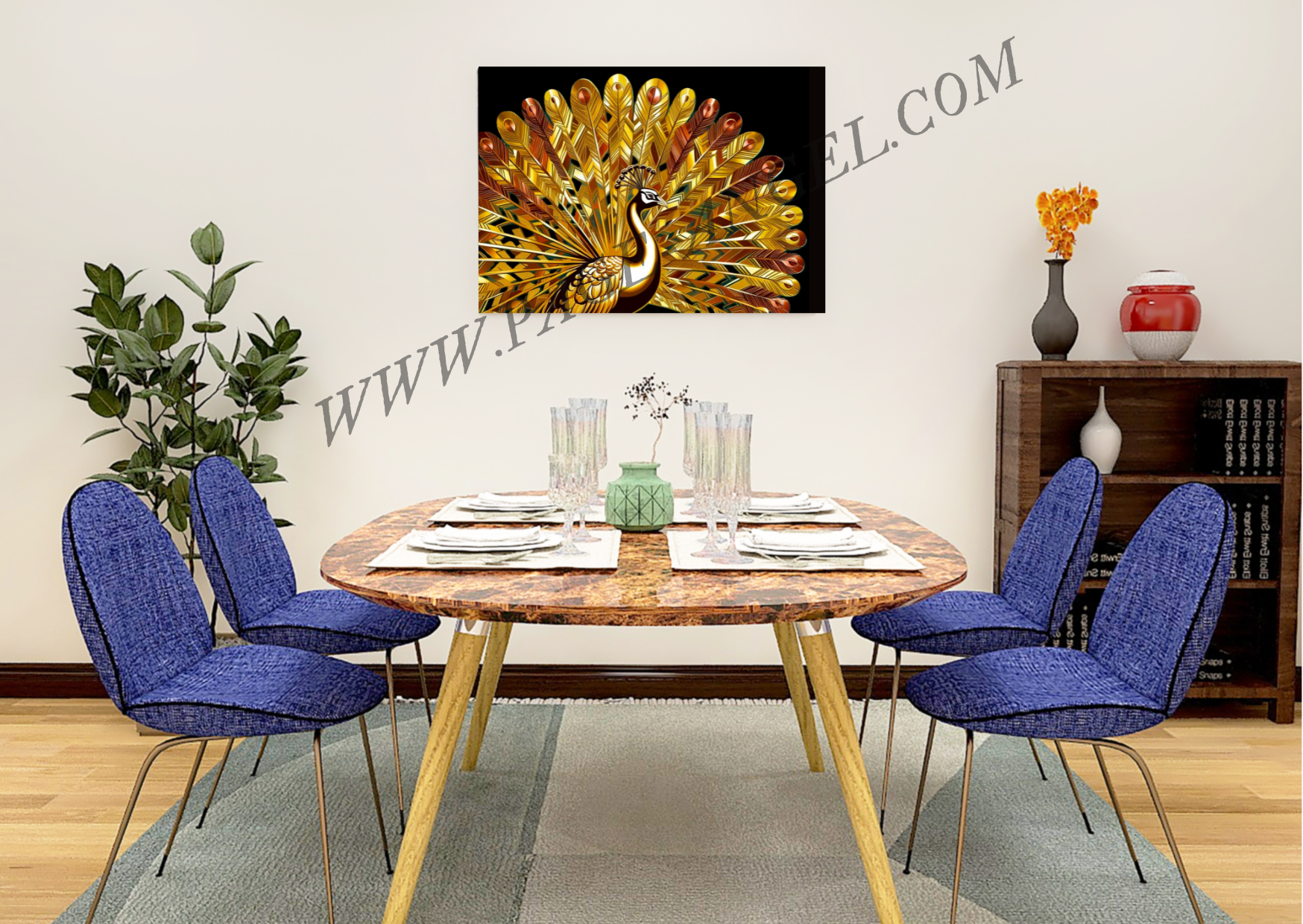 TABLEAU "PAON DORÉ" (HORIZONTAL 67) – Image 2