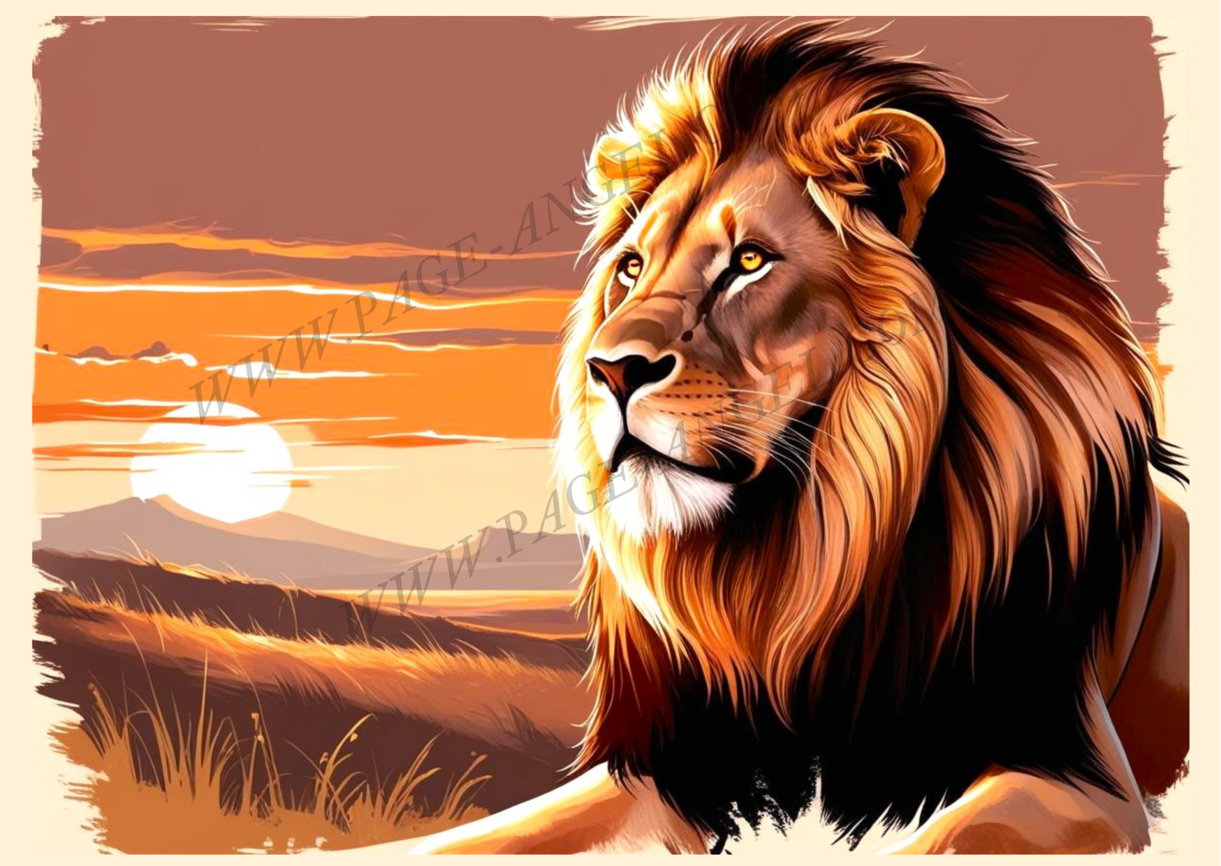 TABLEAU "LA SAGESSE DU LION" (HORIZONTAL 57)